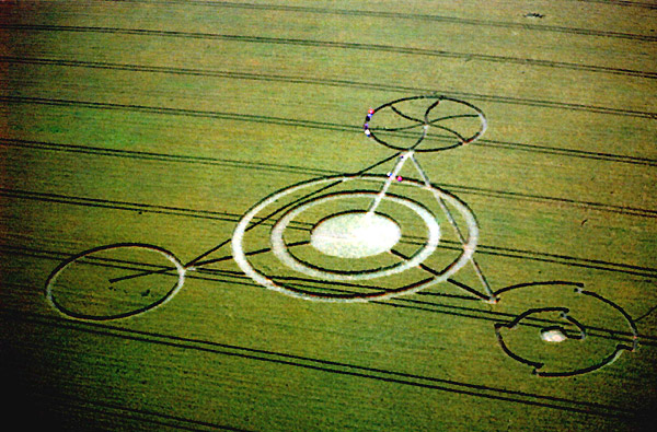 Milk Hill, Wiltshire crop circle, aerial photo 3
