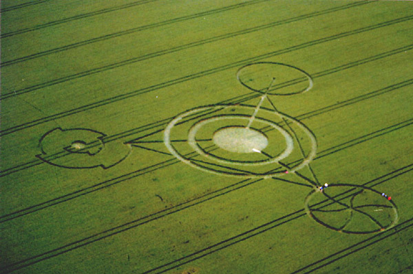 Several people crop circle, aerial photo 2