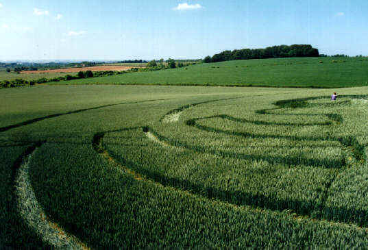 Zig-Zag, Hampshire crop circle, aerial photo 2