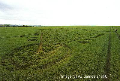 Stanton St Bernard, Wiltshire crop circle, aerial photo 3