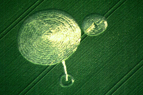 Avebury Avenue, Wiltshire crop circle, aerial photo 2