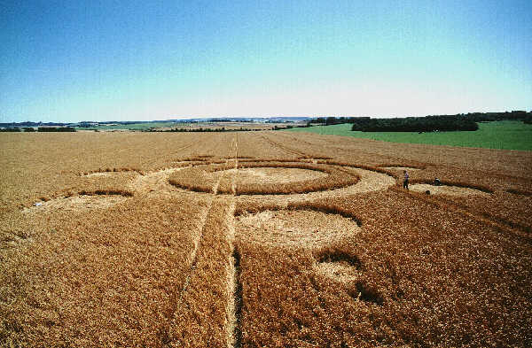 Danebury Rings (1), Hampshire crop circle, aerial photo 2