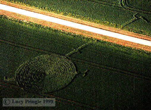 East Kennett, Wiltshire crop circle, aerial photo 2