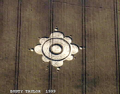 Danebury Castle, Hampshire crop circle, aerial photo 3
