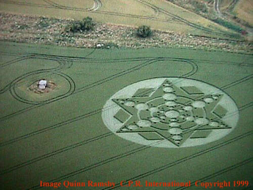 Devils Den, Wiltshire crop circle, aerial photo 4