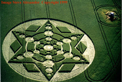 Devils Den, Wiltshire crop circle, aerial photo 2