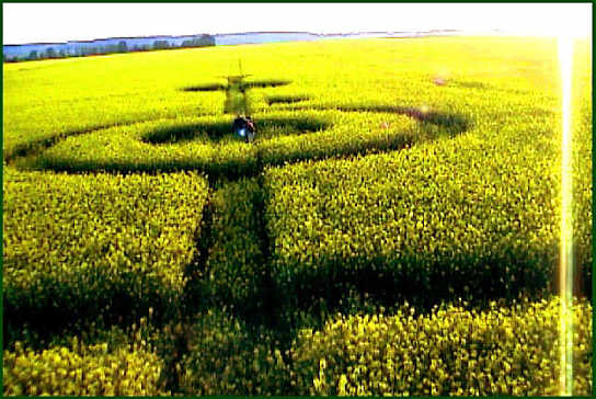 Over Wallop, Hampshire crop circle, aerial photo 2