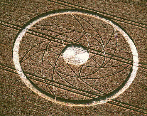 Broadbury Banks (2), Wiltshire crop circle, aerial photo 2