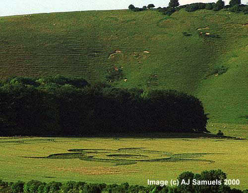Golden Ball Hill, Wiltshire crop circle, aerial photo 6