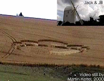 Jack & Jill Windmills, Sussex crop circle, aerial photo 4