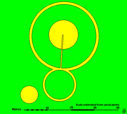 Seaton, Leicestershire crop circle, aerial photo 9