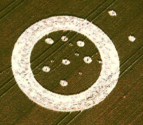 Old Village of Shaw, Wiltshire crop circle, aerial photo 2