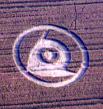 This "One Eyed Demon, was erroneously crop circle, aerial photo 2
