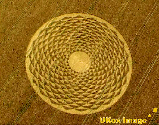 Woodborough Hill (3), Wiltshire crop circle, aerial photo 2