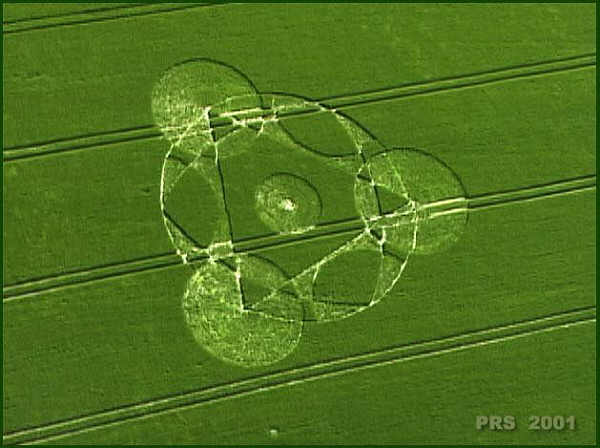 Berranburgh, Wiltshire crop circle, aerial photo 4