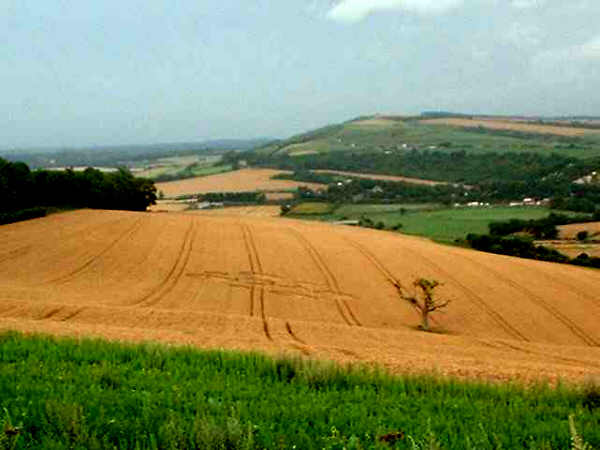 Bury Hill, Sussex crop circle, aerial photo 3
