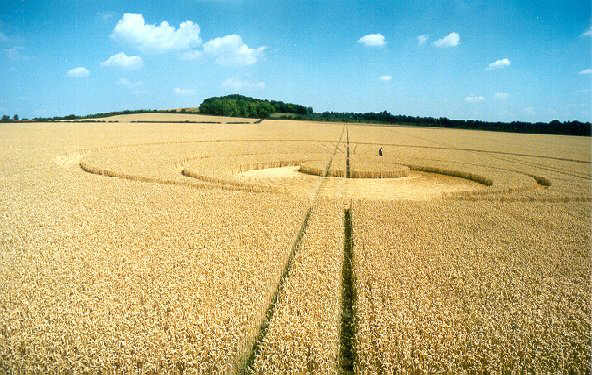 Gog Magog Hills, Cambridgeshire crop circle, aerial photo 3