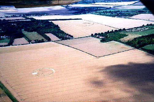 Gog Magog Hills, Cambridgeshire crop circle, aerial photo 13