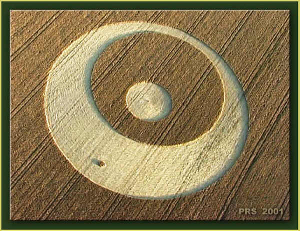 Crop Art at Witcomb Farm, Wiltshire crop circle, aerial photo 2