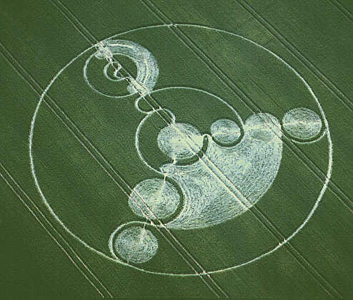 Yatesbury, Wiltshire crop circle, aerial photo 2