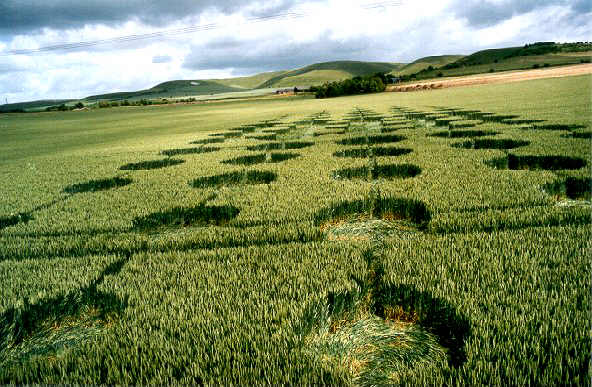All Cannings Bridge, Wiltshire crop circle, aerial photo 2
