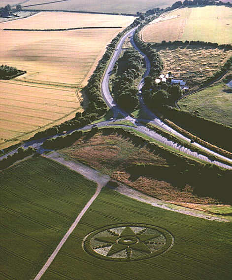 Chilcomb Down, Hampshire crop circle, aerial photo 2
