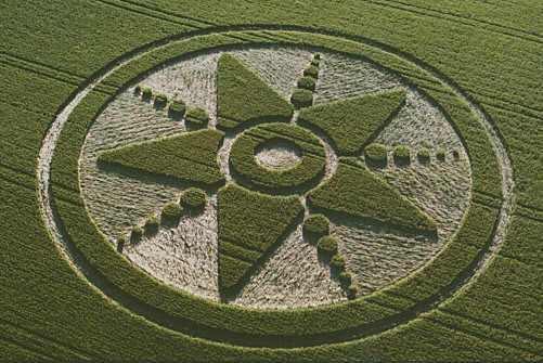 Chilcomb Down, Hampshire crop circle, aerial photo 3