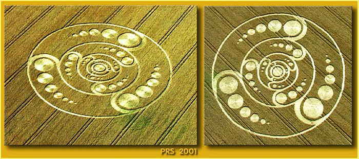 Knap Hill, Wiltshire crop circle, aerial photo 2
