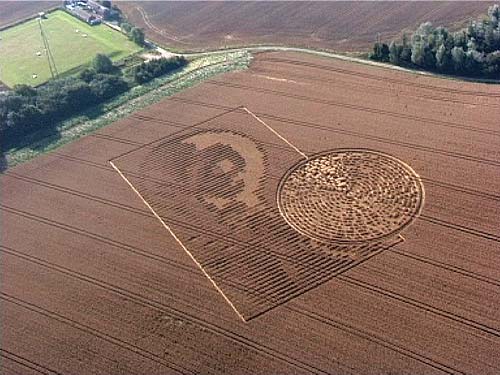 Crabwood Farm House, Hampshire crop circle, aerial photo 3