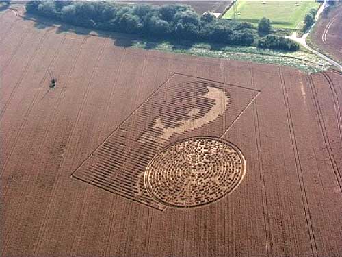 Crabwood Farm House, Hampshire crop circle, aerial photo 9