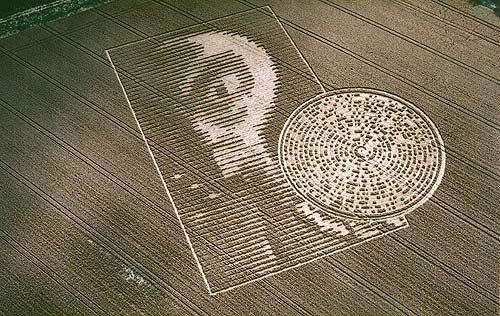 Crabwood Farm House, Hampshire crop circle, aerial photo 2