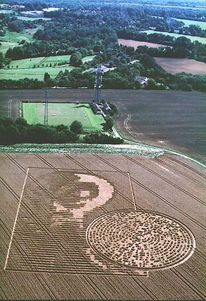 Crabwood Farm House, Hampshire crop circle, aerial photo 4