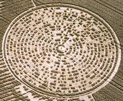 Crabwood Farm House, Hampshire crop circle, aerial photo 5