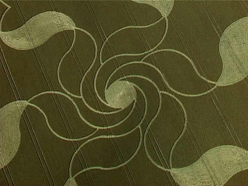 Normanton Down long barrows, Wiltshire crop circle, aerial photo 4