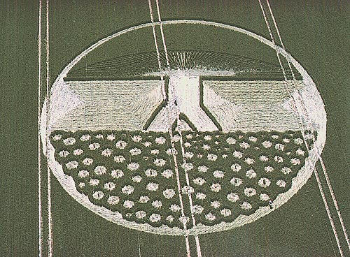East field, Wiltshire crop circle, aerial photo 2