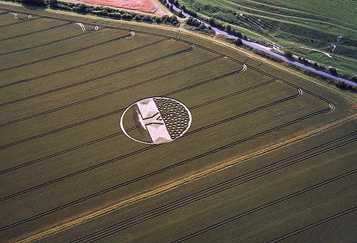 East field, Wiltshire crop circle, aerial photo 4