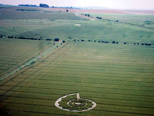 Pewsey White Horse, Wiltshire crop circle, aerial photo 3