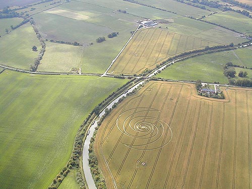 Stanton Bridge, Wiltshire crop circle, aerial photo 5