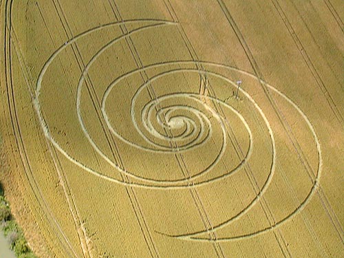 Stanton Bridge, Wiltshire crop circle, aerial photo 4