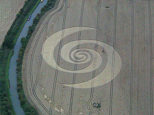 Stanton Bridge, Wiltshire crop circle, aerial photo 2