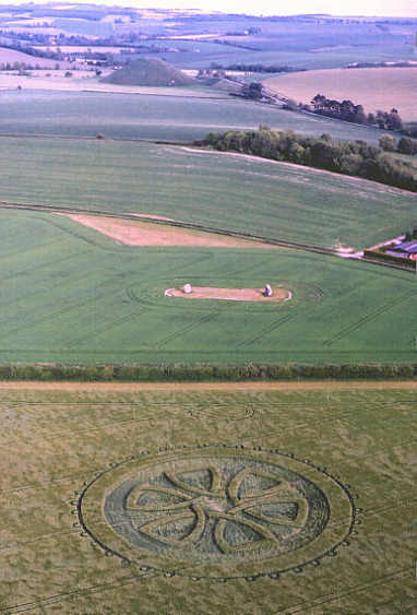 Silbury Hill, Wiltshire crop circle, aerial photo 14