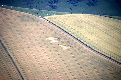 Upper Beeding, Sussex crop circle, aerial photo 2