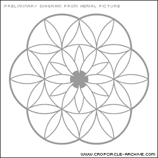 Burderop Down, Wiltshire crop circle, aerial photo 6