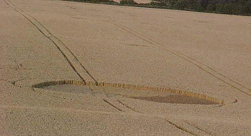 Coldrum Stones, Kent crop circle, aerial photo 3