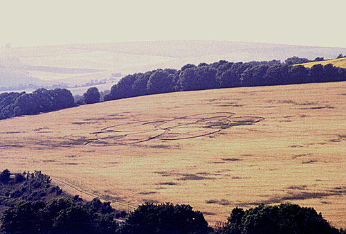 Houndean Bottom, Sussex crop circle, aerial photo 3