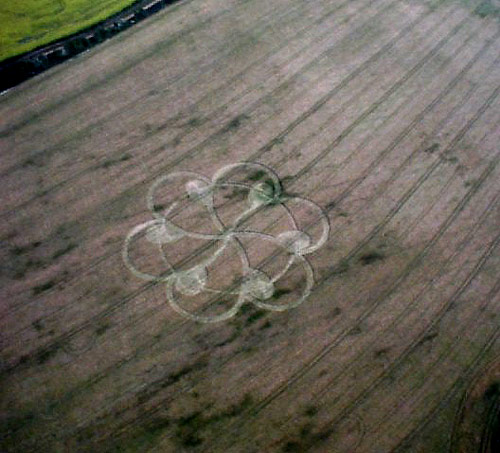 Houndean Bottom, Sussex crop circle, aerial photo 2
