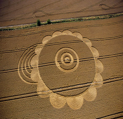 Avebury Stone Avenue, Wiltshire crop circle, aerial photo 4