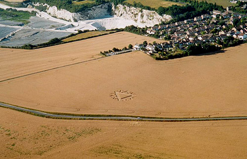 The Pilgrims Way, kent crop circle, aerial photo 2