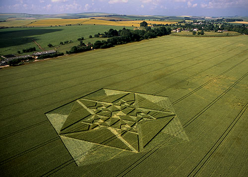 Woodway Bridge, Wiltshire crop circle, aerial photo 8
