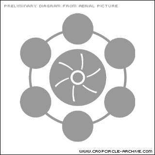 Howdendyke, Yorkshire crop circle, aerial photo 2